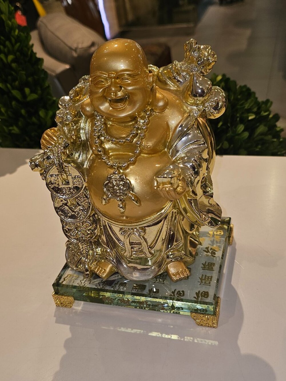 Golden Wealth & Abundance Laughing Buddha Statue